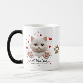 Taza Mágica Gato Mamá Morphing Mug - Gatito blanco con corazón