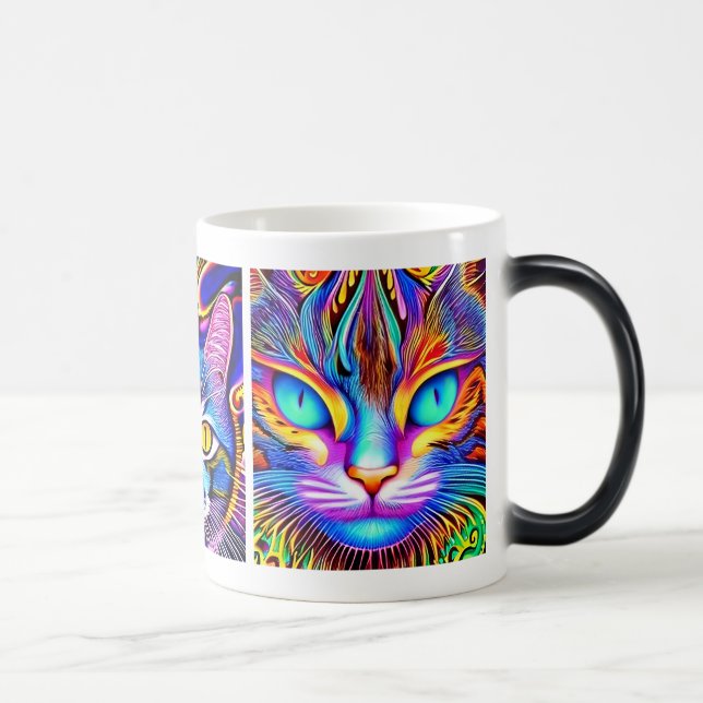 Taza Mágica Gato místico | Arte psicodélico (Derecha)