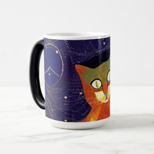 Taza Mágica Gato mosaico marroquí arte abstracto gatito colori