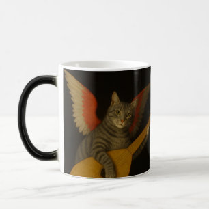 Taza Mágica Gato músico alado tocando el laúd Arte