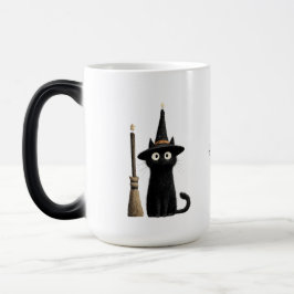 Taza Mágica Gato Negro Caprichoso Feliz Halloween