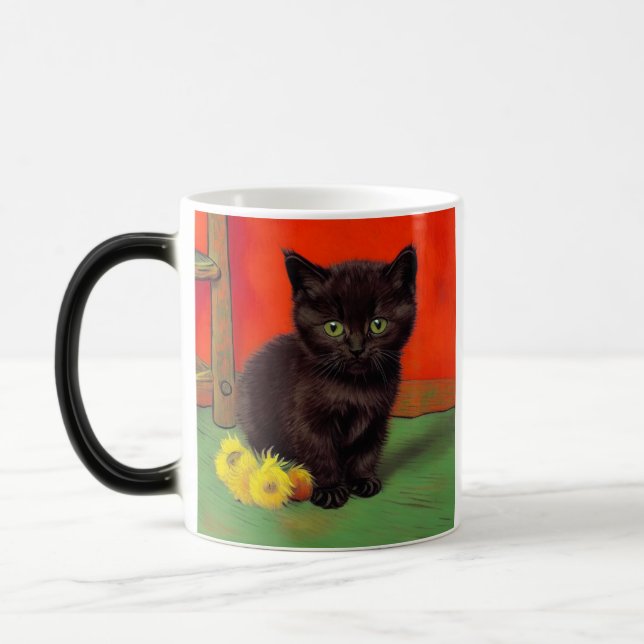 Taza Mágica Gato negro estilo Van Gogh (Izquierda)