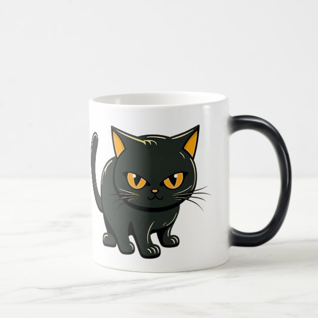 Taza Mágica Gato negro malicioso y grosero (Derecha)