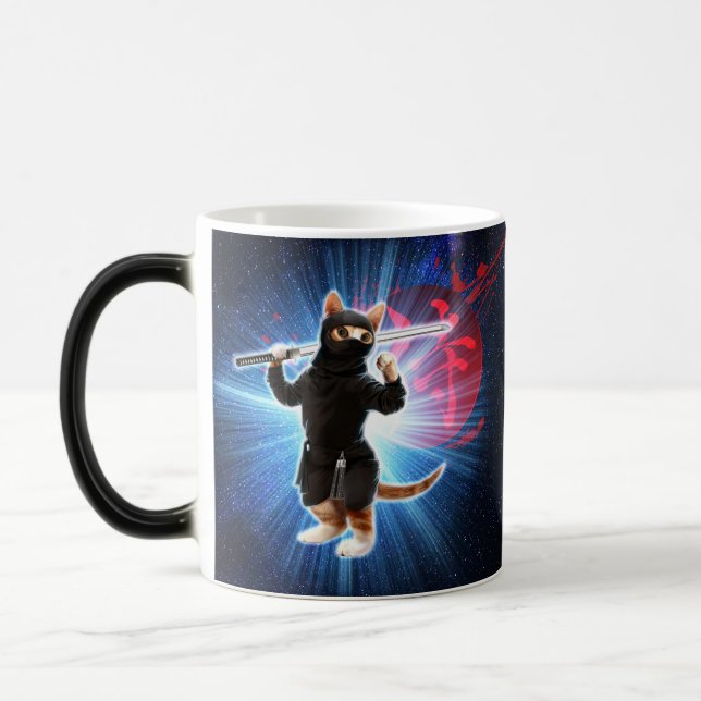 Taza Mágica Gato Ninja en el espacio. (Izquierda)