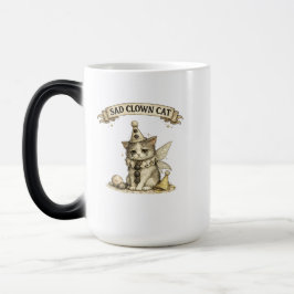 TAZA MÁGICA GATO PAYASO TRISTE