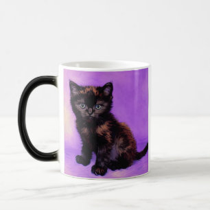 Taza Mágica Gato púrpura al estilo de Van Gogh