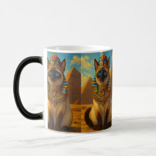 Taza Mágica Gato Real Faraón Egipcio en el Desierto