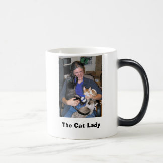 Taza Mágica gato - smokey y vidrios, la señora del gato