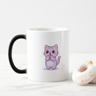 Taza Mágica Gato Sorprendido Personaje de Dibujos Animados Lin