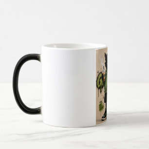 Taza Mágica Gato Suave, Ropa Urbana Gato Negro Mascota Desi