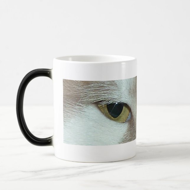 Taza Mágica Gato Tabby Blanco y Naranja (Izquierda)