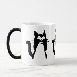 Taza Mágica Gatos Blancos Negros | Tres Gatitos Sabios