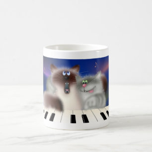 Taza Mágica Gatos que juegan el piano