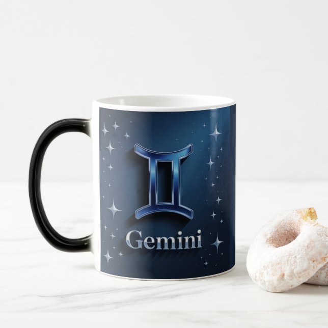 Taza Mágica Gemini Zodiac Sign Glyph Morphing Mug (Con donut)
