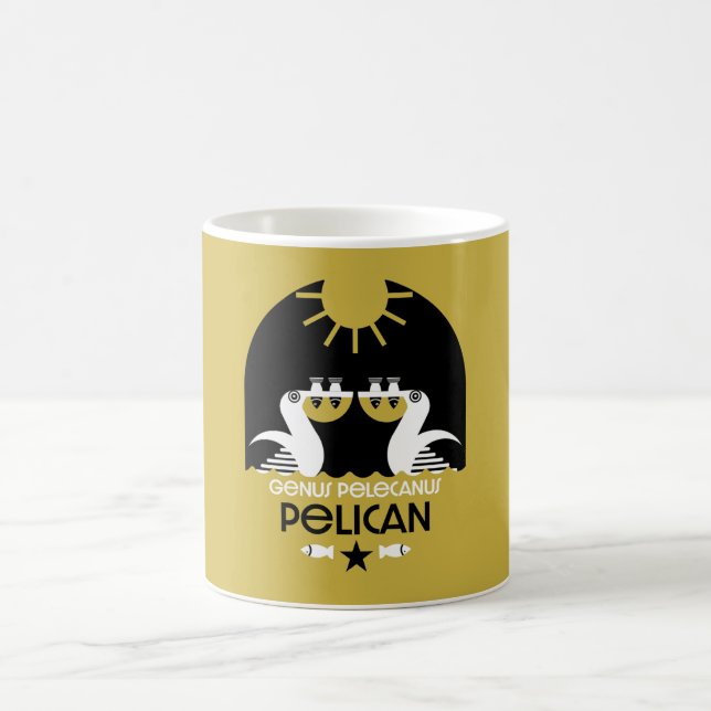 Taza Mágica Genus Pelecanus Bird Art (Centro)
