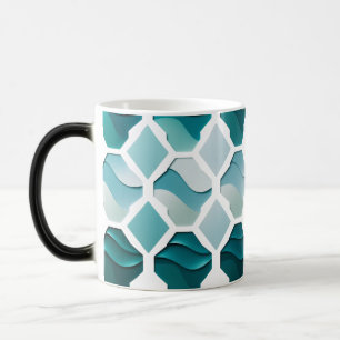 Taza Mágica Geometría de ondas oceánicas - Morphing Mug de col