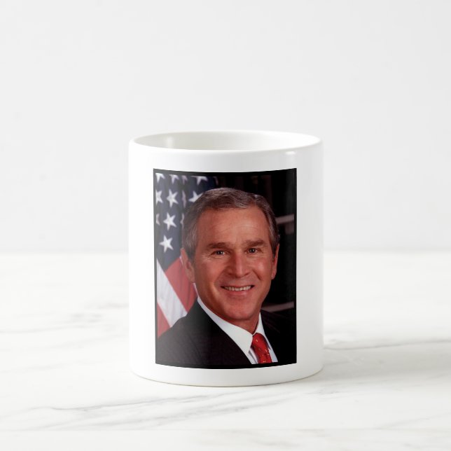 Taza Mágica George Bush 43.ª foto del presidente estadounidens (Centro)