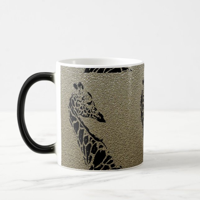 Taza Mágica Girafa metálica marrón ~ Morphing Mug (Izquierda)