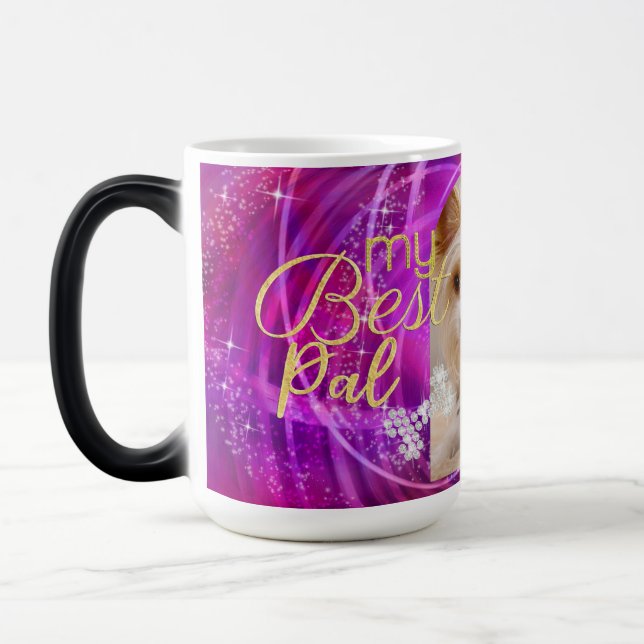 Taza Mágica Glittering Mascota Dog Photo Mangenta Magic Mug (Izquierda)