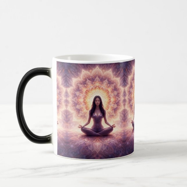 Taza Mágica Glowing Mandala Meditation Woman       (Izquierda)