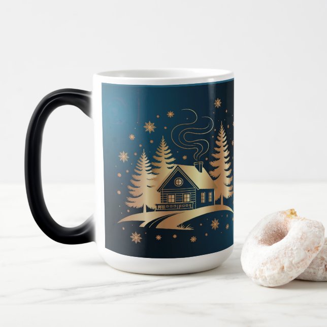 Taza Mágica Golden Cabin Blue Morphing Mug (Con donut)
