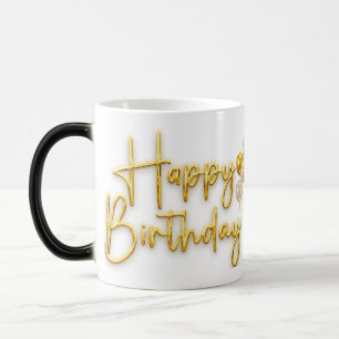 Taza Mágica Golden Happy Birday Mug