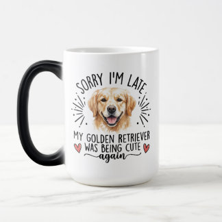 Taza Mágica Golden Retriever Lo siento llego tarde Amante de l