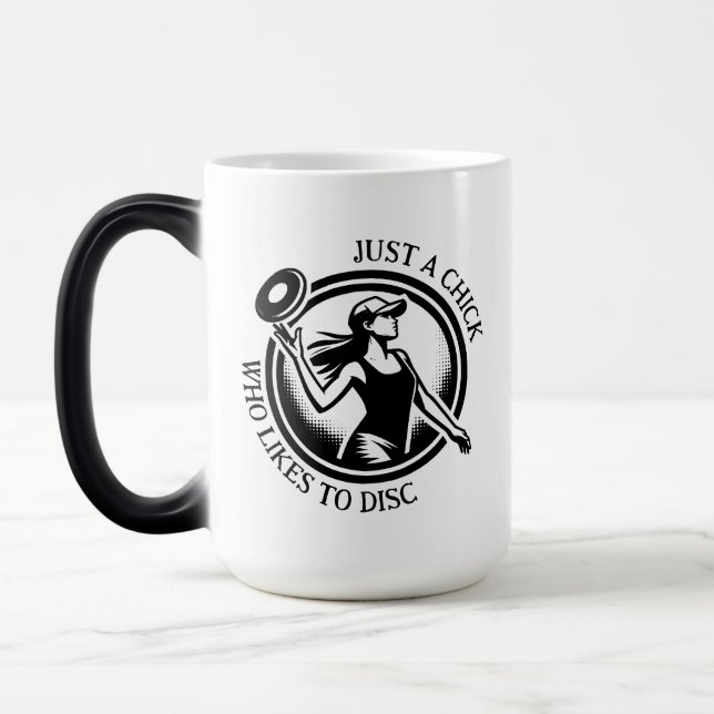 Taza Mágica Golf de disco femenino personalizado (Izquierda)
