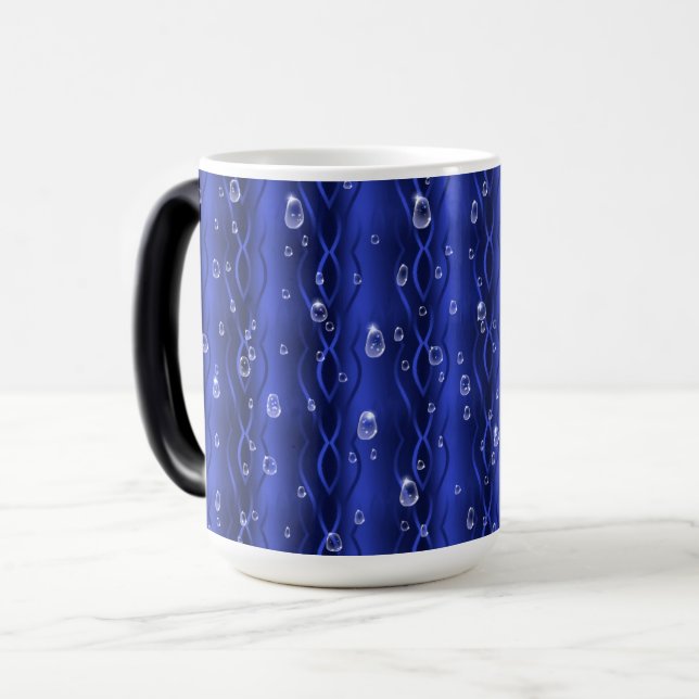 Taza Mágica Gotas de lluvia azul Metalizado (Anverso izquierdo)