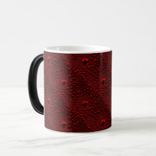 Taza Mágica Gotitas de agua sobre metal carmesí