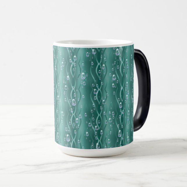 Taza Mágica Gotitas de lluvia en metal verde (Anverso derecho)