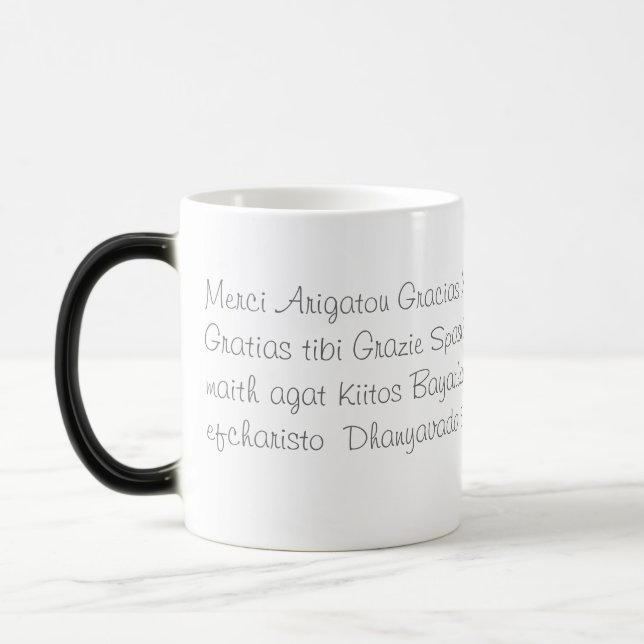 Taza Mágica Gracias en varias idiomas (Izquierda)