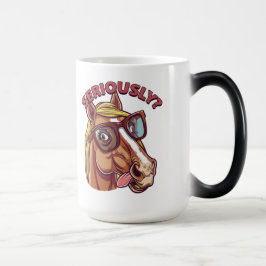 Taza Mágica 🐴 Graciosa Mug de Caballo - "¡En serio!"