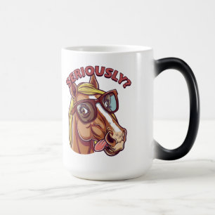 Taza Mágica 🐴 Graciosa Mug de Caballo - "¡En serio!"