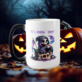 Taza Mágica Gracioso Grim Reaper Skeleton Halloween Mug