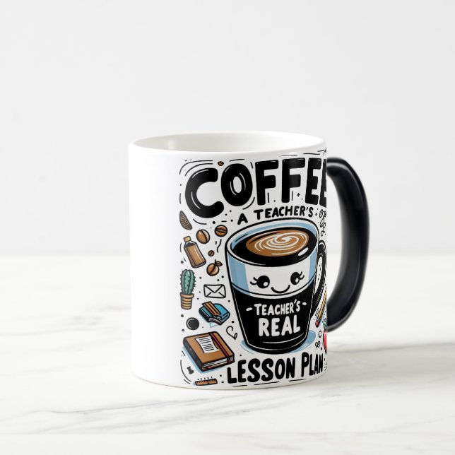 Taza Mágica Gracioso plan de clases reales de profesor café Mu (Anverso derecho)