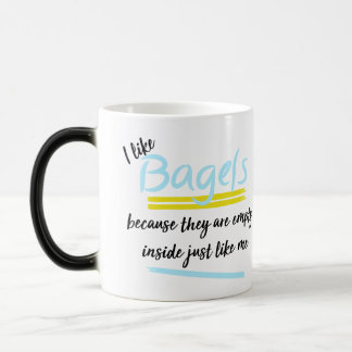 Taza Mágica Graciosos Bagels de época, diseño vacío dentro del