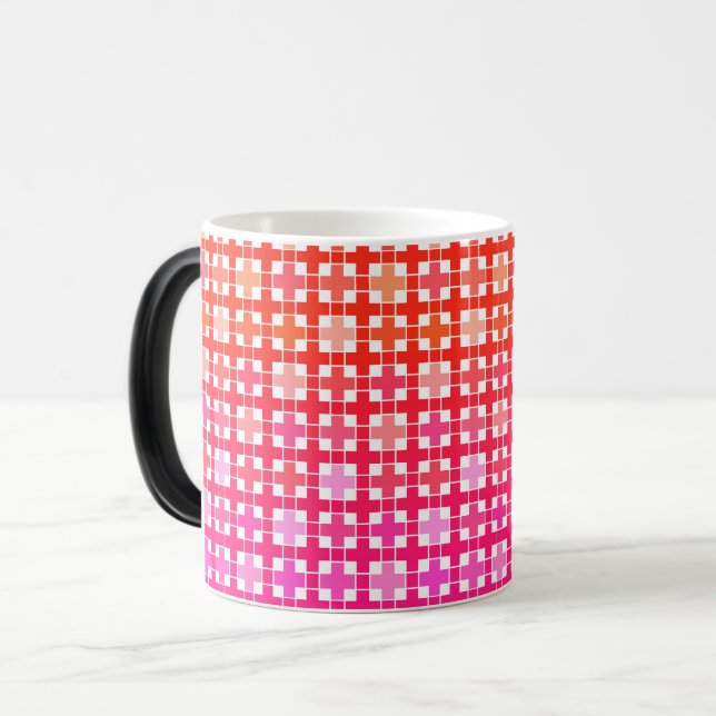 Taza Mágica gradiente , gradiente a cuadros ,sombrío (Anverso izquierdo)
