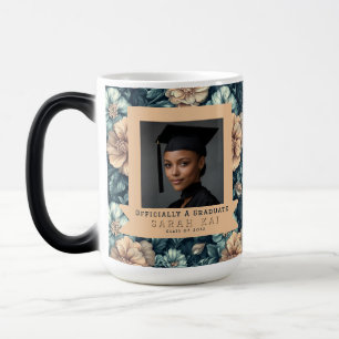 Taza Mágica Graduación con estampado de rosa único