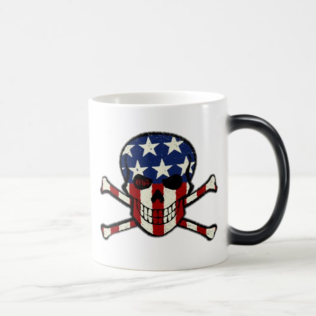 Taza Mágica Gráfico americana de la bandera del cráneo del (Derecha)