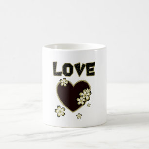 Taza Mágica Gran corazón con flores