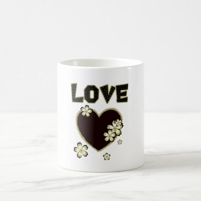Taza Mágica Gran corazón con flores (Centro)
