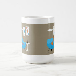 Taza Mágica Gravel Art de mediados de siglo con perro