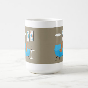 Taza Mágica Gravel Art de mediados de siglo con perro