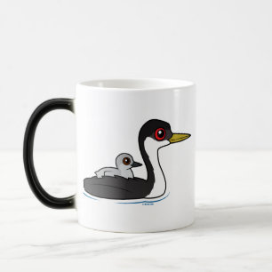 Taza Mágica Grebe occidental de Birdorable con el bebé