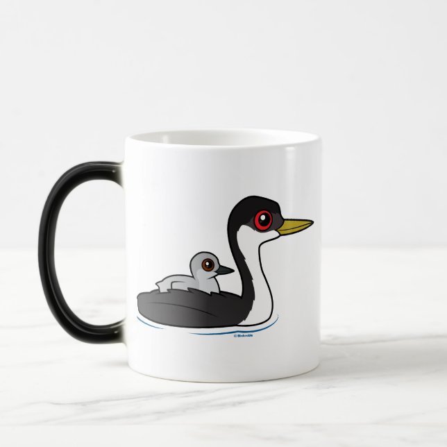 Taza Mágica Grebe occidental de Birdorable con el bebé (Izquierda)