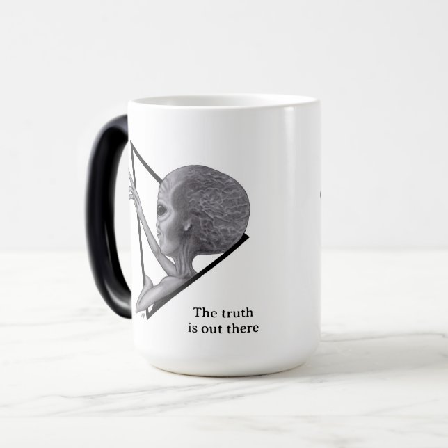 Taza Mágica Grey Alien, la verdad está ahí fuera (Anverso izquierdo)