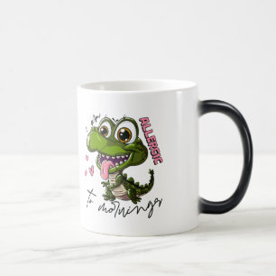 Taza Mágica Grumpy Dino Mug - "Soy alérgico a la mañana"