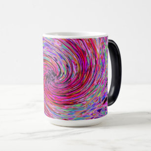 Taza Mágica Guay Resumen Retro Pink Hot Pink y Red Floral Swir
