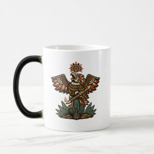 Taza Mágica Guerrero Azteca Águila con Lanza color vintage